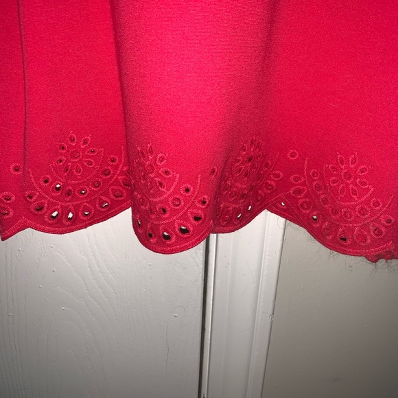 Dark pink quarter sleeve dress - Picture 3 of 4